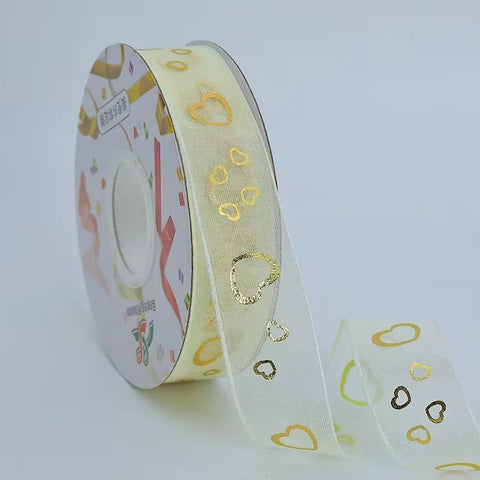 25cm x 10 yard Satin Organza Border Ribbon Chiffon for Gift Wrap and Decorations