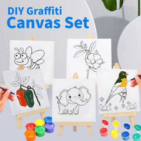 Shop high-quality 4x4 printed canvas boards with wooden easels, acrylic colors, and brushes at Qasimstationers.pk. Best prices guaranteed!