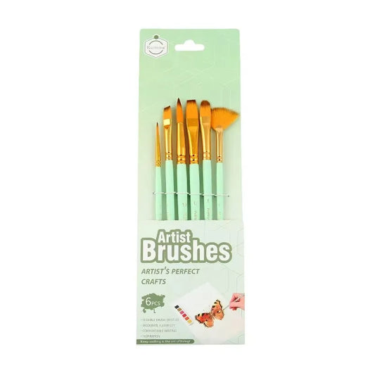 Shop the Keep Smiling 06 Pcs Multi Shapes Brush Set for professional artists. Perfect for all mediums, available at qasimstationers.pk at the best price online!