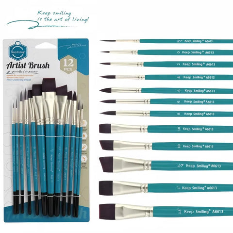 Keep Smiling 12PCS Multi Shape Nylon Hair Acrylic Paint Brush Set at Best Price in Pakistan. Best Art Supplies, Office & Stationery Store. ✓Free Delivery ✓Cash on Delivery ✓Deals
