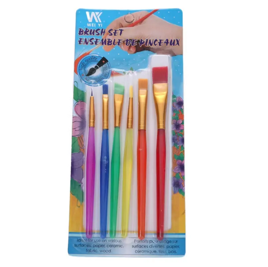 Shop the Keep Smiling 6pcs Candy Color Brushes for children! Ideal for artistic expression, these nylon brushes are waterproof and affordable at Qasimstationers.pk.