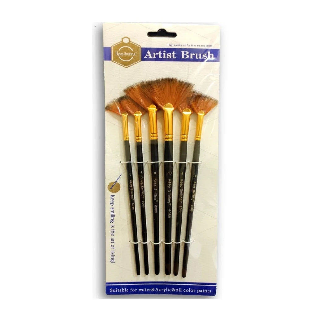 Keep Smiling 6pcs Artist Fan Paint Brush Set at Best Price in Pakistan. Best Art Supplies, Office & Stationery Store. ✓Free Delivery ✓Cash on Delivery ✓Deals