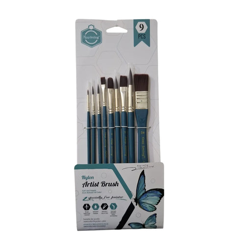 Shop the Keepsmiling 9pcs Multi Shapes Art Brush Set for high-quality painting tools. Available at Qasimstationers.pk at the best price online!
