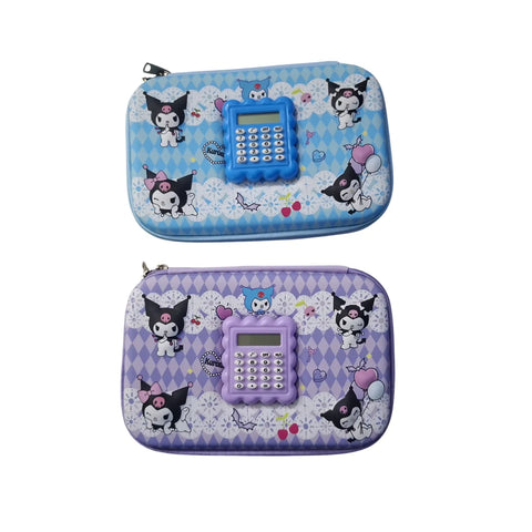 Keep your child's stationery stylishly organized with the Kuromi 3D Pencil Case! Featuring a built-in calculator and spacious design, it's perfect for school and travel.