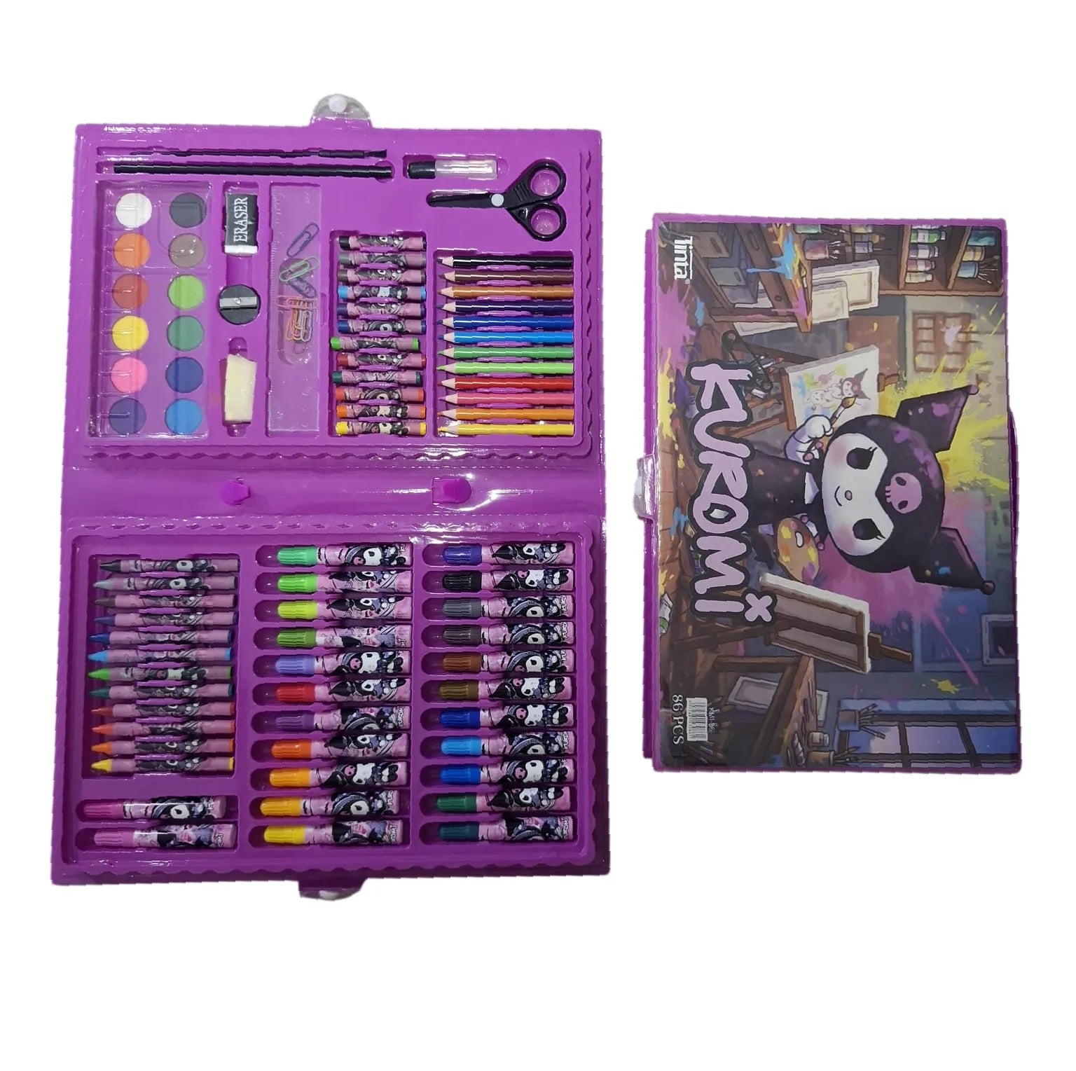 Shop the Kuromi 86 PCS Colouring Kit online at Qasimstationers.pk. Get the best price for this complete set and inspire artistic fun!