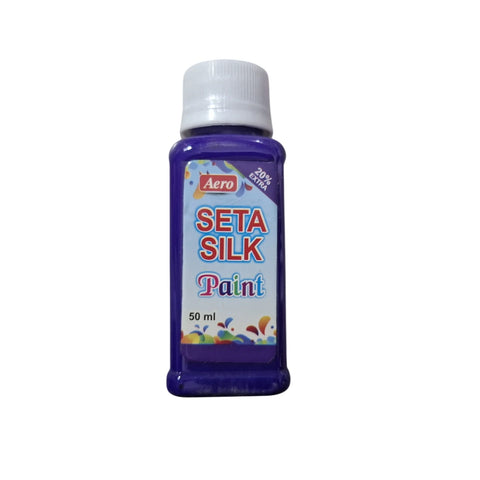 Aero Seta Silk Fabric Paint 50 ml bottle. Available in different Colours for Fabric Painting, Best for Fabric art on Cotton, Lawn, Silk, Organza and Georgette Crinkle.