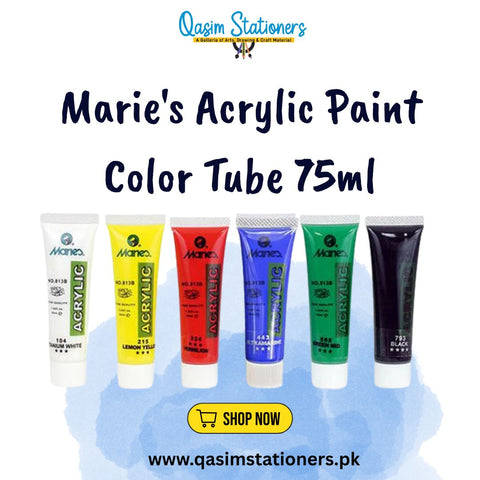 Maries Acrylic Paints - 75 ml - Pack Of 6 Basic Color at Best Price in Pakistan. Best Art Supplies, Office & Stationery Store. ✓Free Delivery ✓Cash on Delivery ✓Deals 