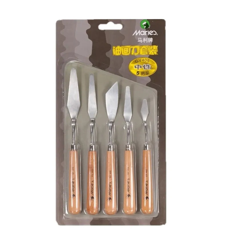 Shop Marie's 5 Piece Stainless Steel Palette Knife Set for oil and acrylic painting. Get the best price online at Qasimstationers.pk. Buy now!