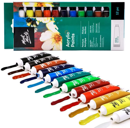 Buy Mont Marte Acrylic Paints -  Pack of 12 x 12ml at Best Price in Pakistan. Best Art Supplies & Stationery Store ✓ Free Delivery ✓ Cash on Delivery ✓Deals