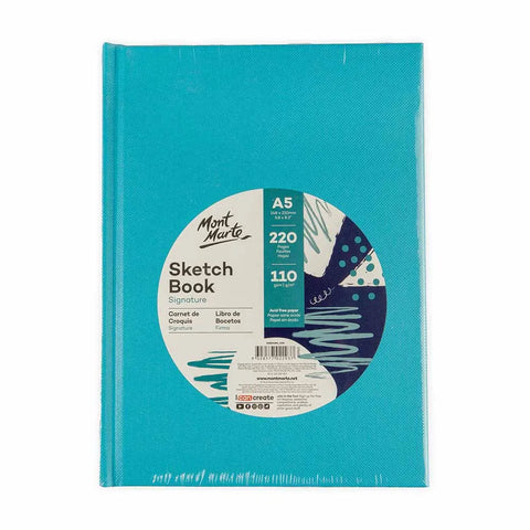 Shop the Mont Marte Sketch Book Signature A4, featuring 220 pages of high-quality 110gsm paper. Visit Qasimstationers.pk for the best price today!