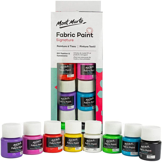 Buy Mont Marte Textile & Fabric Paint Set 8 Pcs x 20ml at Best Price in Pakistan. Best Art Supplies, Office & Stationery Store ✔ Free Delivery ✓ Art Deals.  Permanent Textile Paints Ideal Colors for Clothing, Bags and All Fabrics