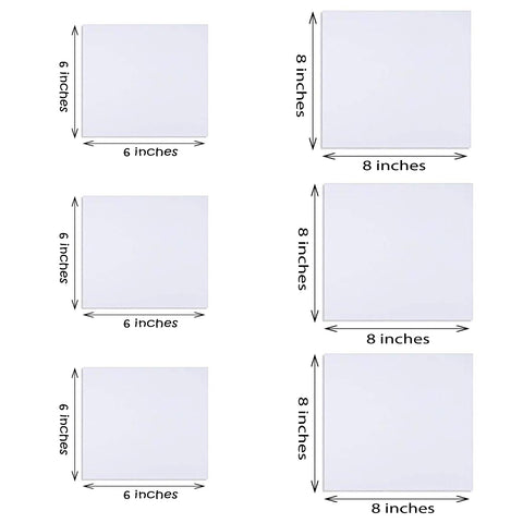 6 Piece of 6x6 and 8x8 Inches White Canvas Board at Best Price in Pakistan. Best Art Supplies, Office & Stationery Store. ✓Free Delivery ✓Cash on Delivery ✓Deals 