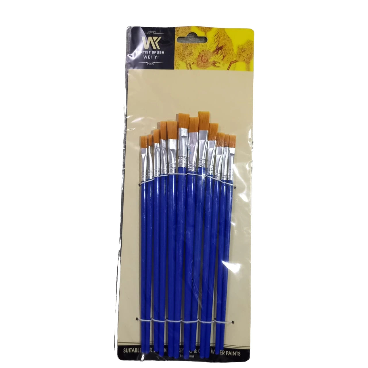 Pack of 12 Flat Paint Brushes – Blue at Best Price in Pakistan. Best Art Supplies & Stationery Store. ✓Free Delivery ✓Check Price and Buy Online ✓Cash on Delivery