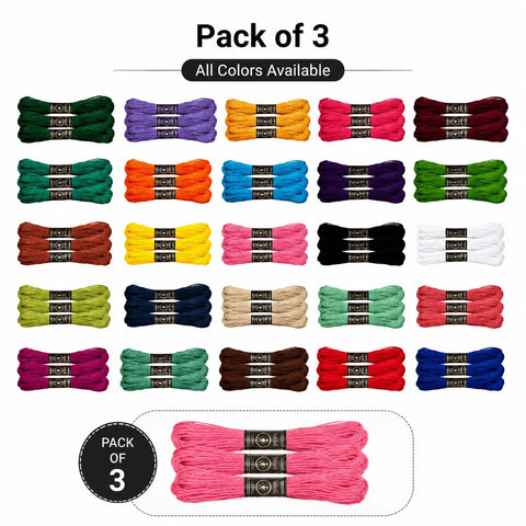 Shop the Pack of 3 Anchor & Butterfly Solid Stitch Skeins Cotton Embroidery Thread Floss at Qasimstationers.pk. Quality threads at unbeatable prices!