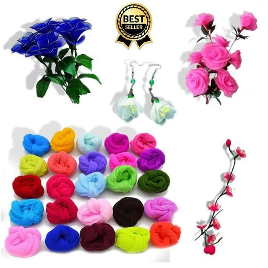 Create beautiful stocking flowers with our stretchy nylon fabric roll. Perfect for DIY enthusiasts, this fabric is both durable and easy to work with.