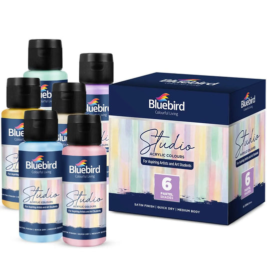 Set of 6 beautiful pastel shades (100ml each) Smooth, creamy texture for easy blending Quick-drying, long-lasting, and fade-resistant Works on canvas, paper, wood, and fabric Ideal for artists, students, and craft lovers Create dreamy, soft-toned masterpieces with this pastel acrylic paint set!