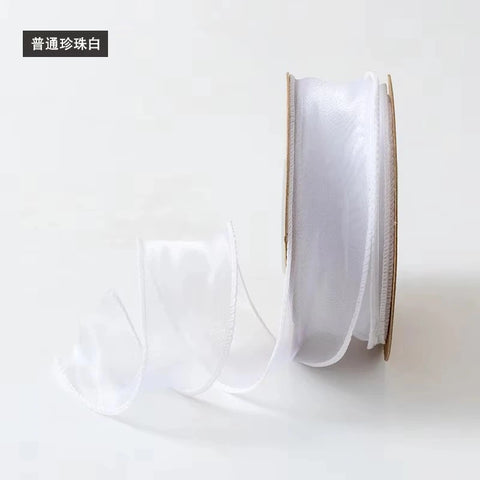 Gift Wrapping Ribbon Soft Floral Bouquets Packaging Ribbon for Diy Crafts Gifts Nylon Yarn Ribbon for Bow Wreaths Decoration Bouquet Wrapping Paper