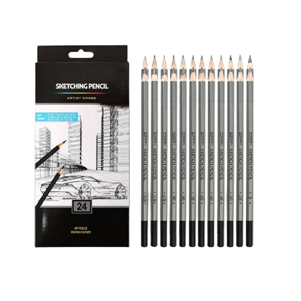 Find out the best prices of sketch pencil set at Qasimstationers.pk online stationery shop for more graphite, charcoal, and drawing pencils Fast shipping with cash on delivery service Professional Sketch and Drawing pencils set, Pastel Pencils, Black Charcoal Pencils, White charcoal Pencils, Soft Core, Artist Sketching Drawing Pencils Art Supplies