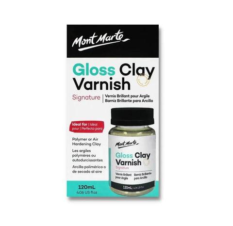 Mont Marte Clay Varnish Gloss 120ml – Clear Gloss Sealant for Polymer & Air-Dry Clay