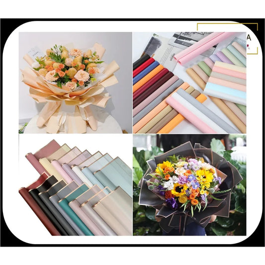 5 Pcs Waterproof Floral Bouquet Wrapping Sheets 58x58cm