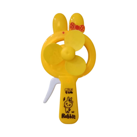 Cute rabbit mini handheld fan in pink, white and yellow colors for kids portable bunny fan