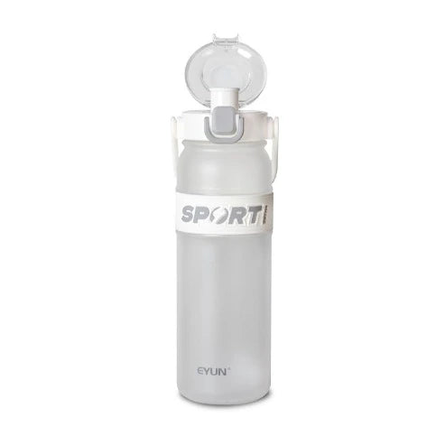 Sport Silicone Strap Water Bottle, with Handle, Straw, Flip Flop Cover Lid & Leak Proof, Used for School, Office, Gym and Outdoor Sports (1000 Ml)